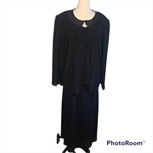 DressBarn Women Collection 3 Piece Black Jacket/Top/Skirt  Size 16W